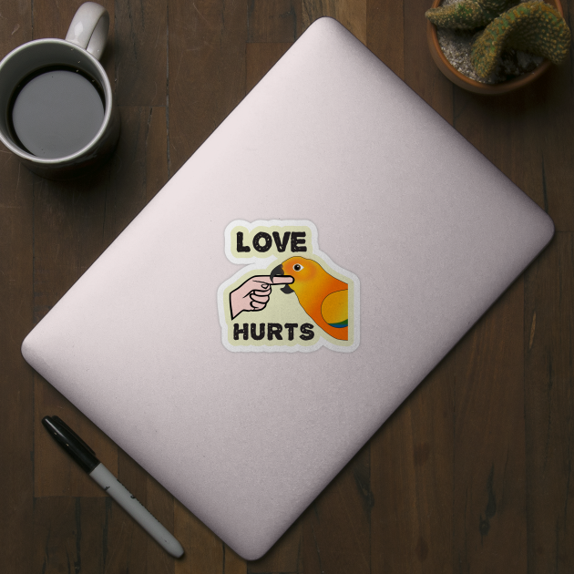 Love Hurts Sun Conure Parrot Biting by Einstein Parrot